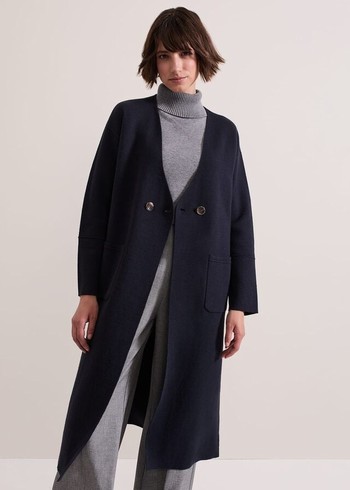 Phase Eight Destiny Double Breastedigan Coats Navy USA | 7698132-WR